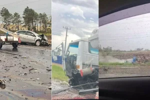 Acidente na Estrada do Mar deixa dois feridos após colisão com caminhão