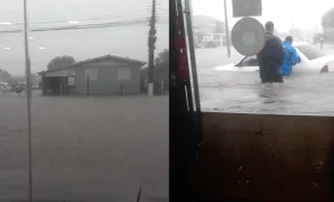 Chuva de 70 mm em poucas horas causa alagamentos e transtornos em Osório