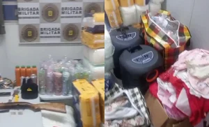 Ladrões atacam comércio no Litoral e BM encontra depósito de produtos furtados