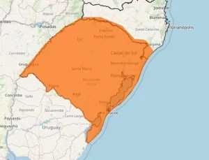 Inmet emite alerta laranja para tempestade em todo o RS